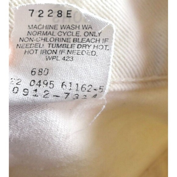 Vintage Levi’s Orange Tab 912 Slim Taper Jeans 3 Short CreamWhite USA High Rise - Picture 11 of 13